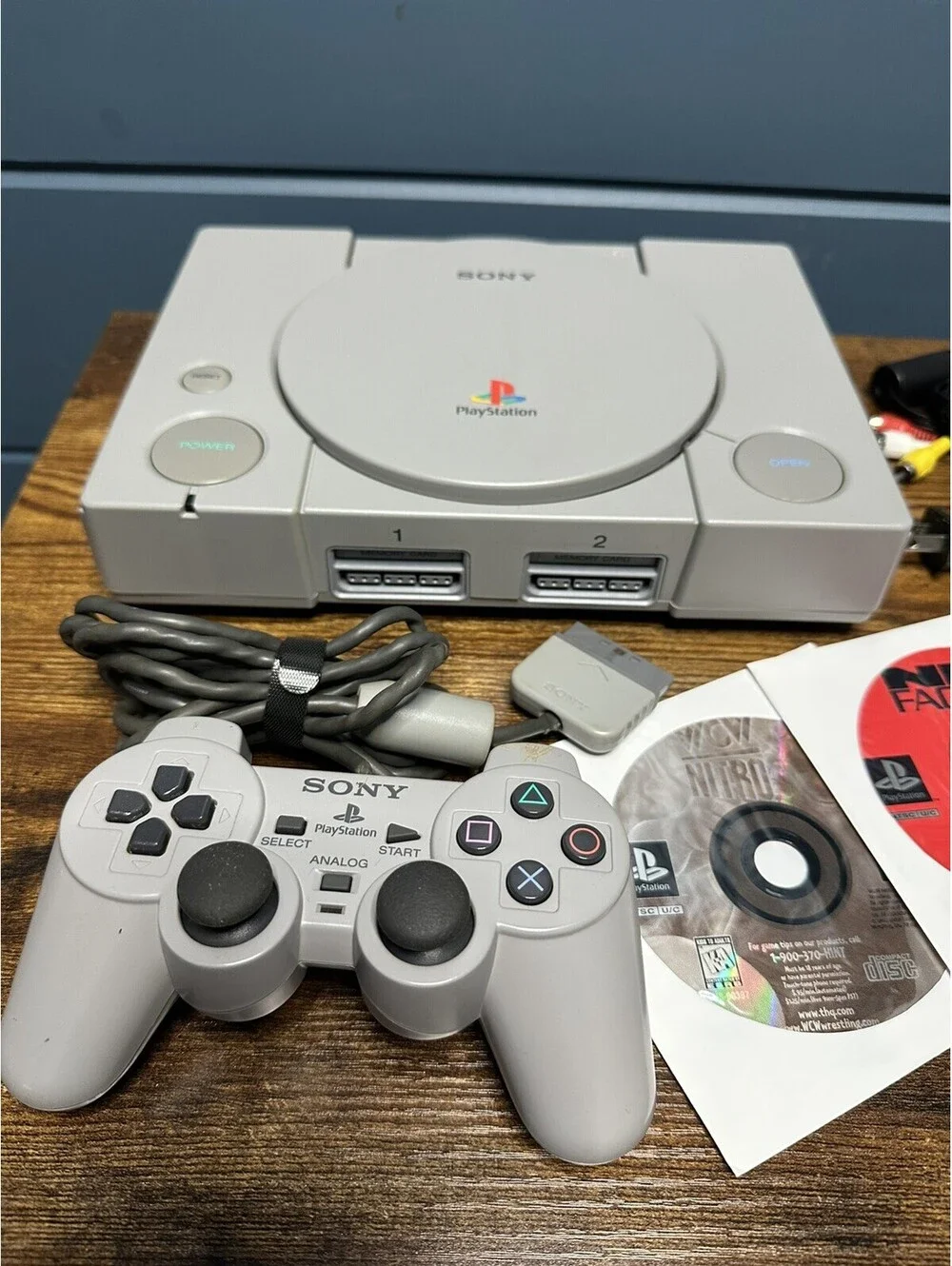 Sony PlayStation 1 PS1 Console Sports Bundle w/ OEM Controller & 5 Games Tested